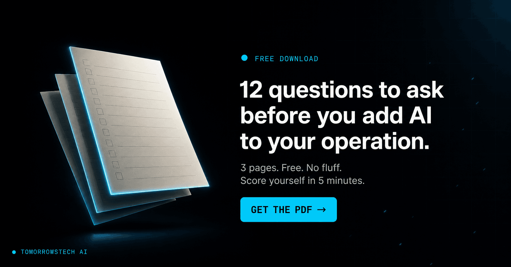 Free download: 12 questions to ask before you add AI to your operation