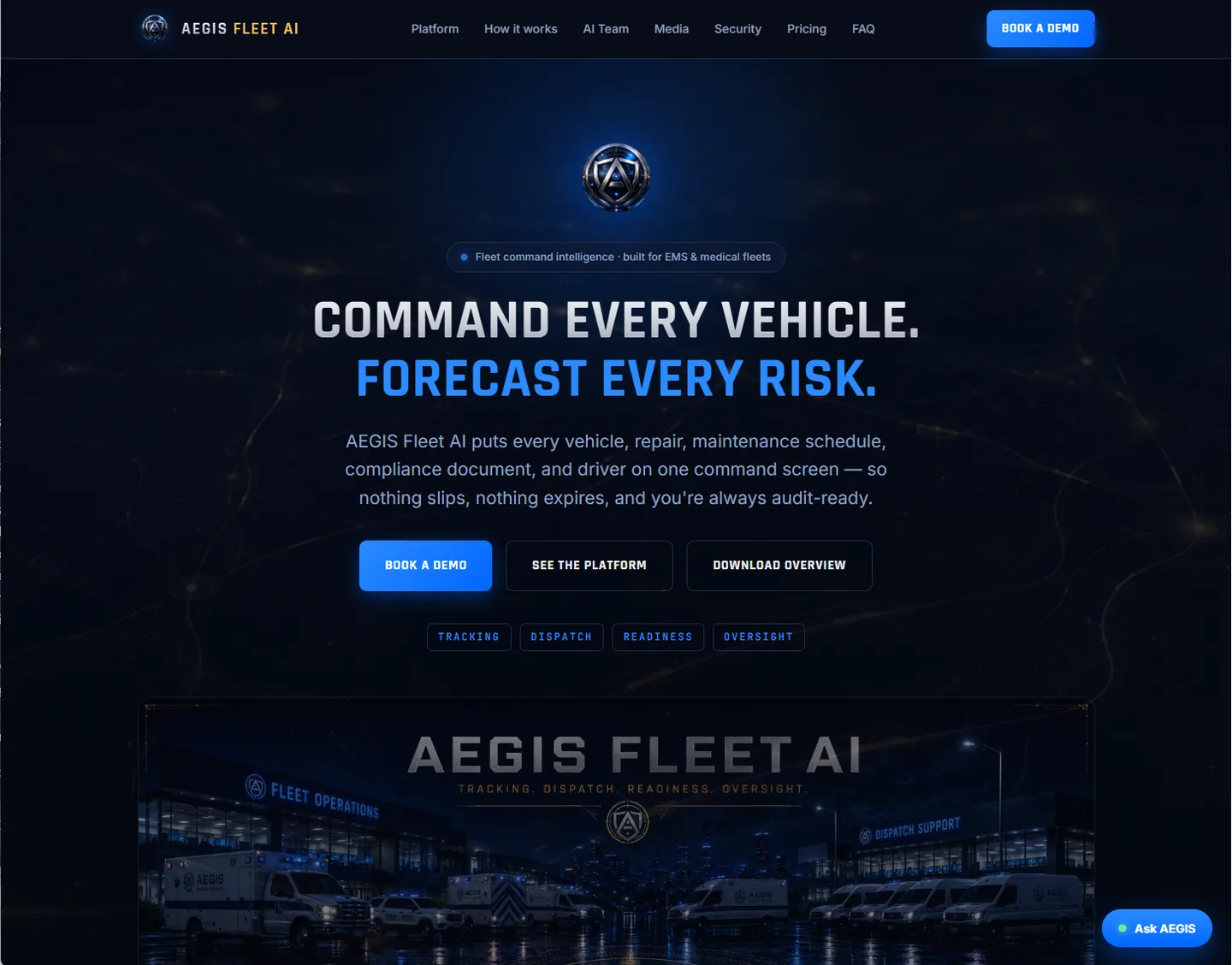 AEGIS Fleet AI website
