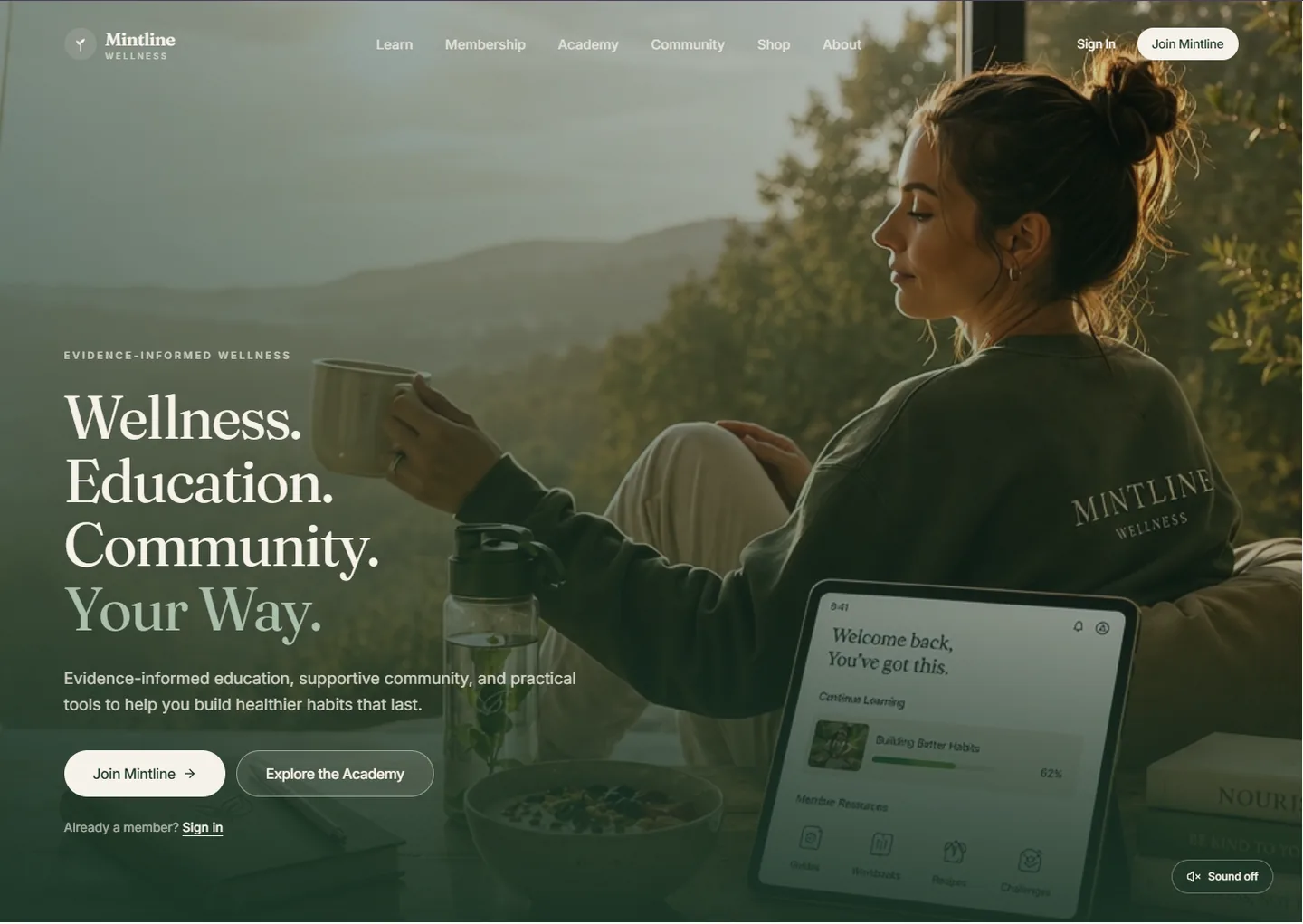 Mintline Wellness website